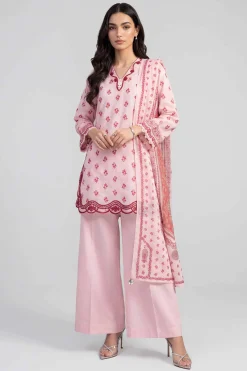 3 Piece - Printed Embroidered Suit - PE26-501
