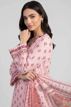 3 Piece - Printed Embroidered Suit - PE26-501