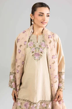 3 Piece - Printed Embroidered Suit - PE26-113