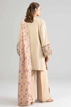 3 Piece - Printed Embroidered Suit - PE26-113