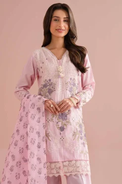 3 Piece - Printed Embroidered Suit - PE26-116
