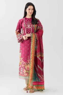 2 Piece - Printed Embroidered Suit - PE26-136