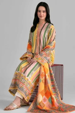 2 Piece - Printed Embroidered Suit - PE26-137