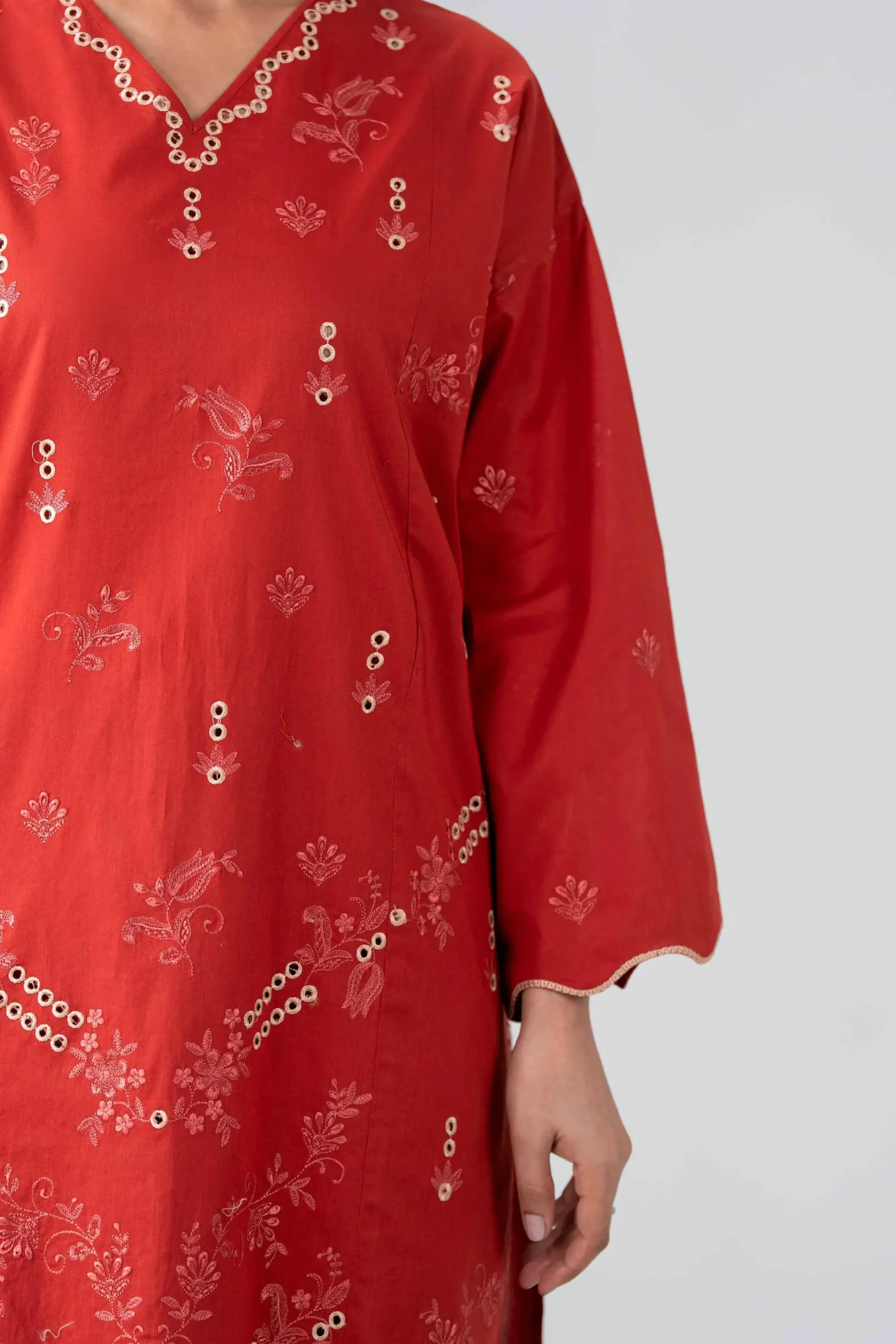 3 Piece - Printed Embroidered Suit - PE26-513