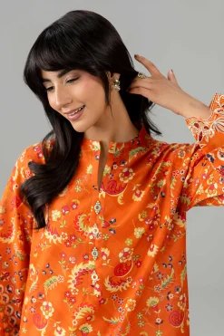 2 Piece - Printed Embroidered Suit - PE26-590