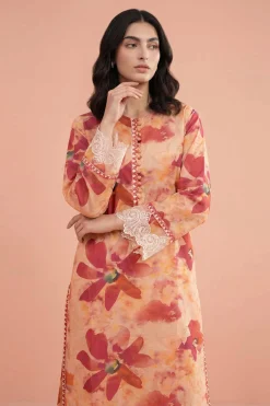 2 Piece - Printed Embroidered Suit - PE26-225