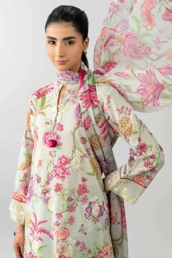 3 Piece - Printed Embroidered Suit - PE26-493