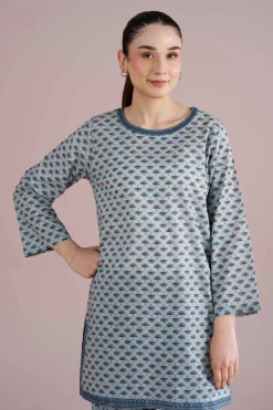 2 Piece - Printed Embroidered Suit - PE26-202