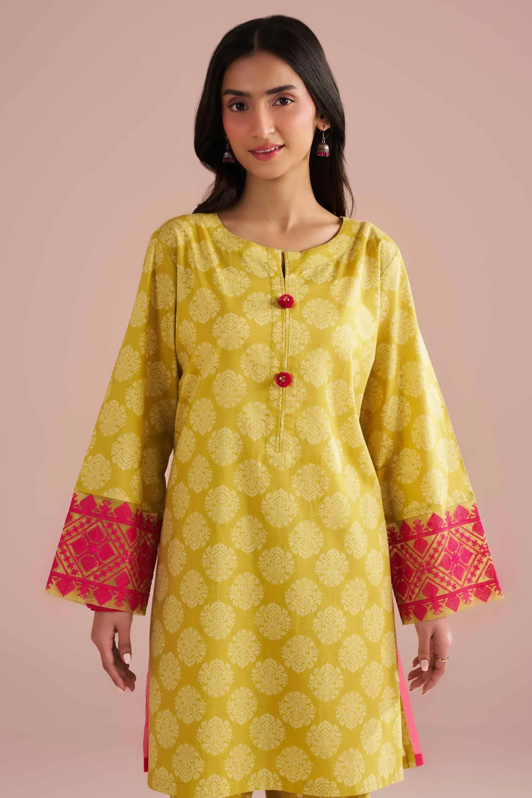 2 Piece - Printed Embroidered Suit - PE26-208