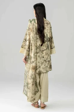 3 Piece - Printed Embroidered Suit - PE26-497