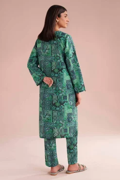 2 Piece - Printed Embroidered Suit - PE26-35