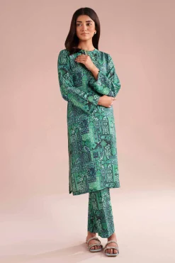 2 Piece - Printed Embroidered Suit - PE26-35