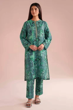 2 Piece - Printed Embroidered Suit - PE26-35