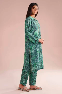 2 Piece - Printed Embroidered Suit - PE26-35