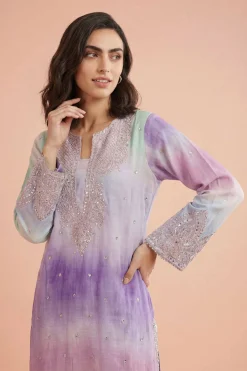 2 Piece - Printed Embroidered Suit - PE26-229