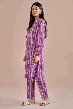 2 Piece - Printed Embroidered Suit - PE26-209
