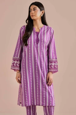 2 Piece - Printed Embroidered Suit - PE26-209