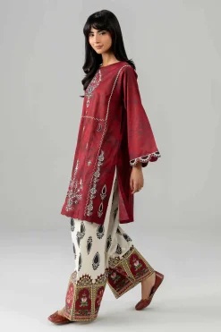 2 Piece - Printed Embroidered Suit - PE26-585