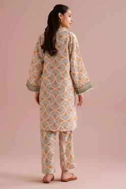 2 Piece - Printed Embroidered Suit - PE26-354