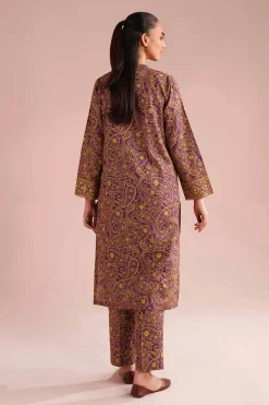 2 Piece - Printed Embroidered Suit - PE26-199