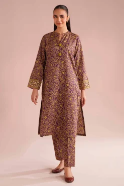 2 Piece - Printed Embroidered Suit - PE26-199