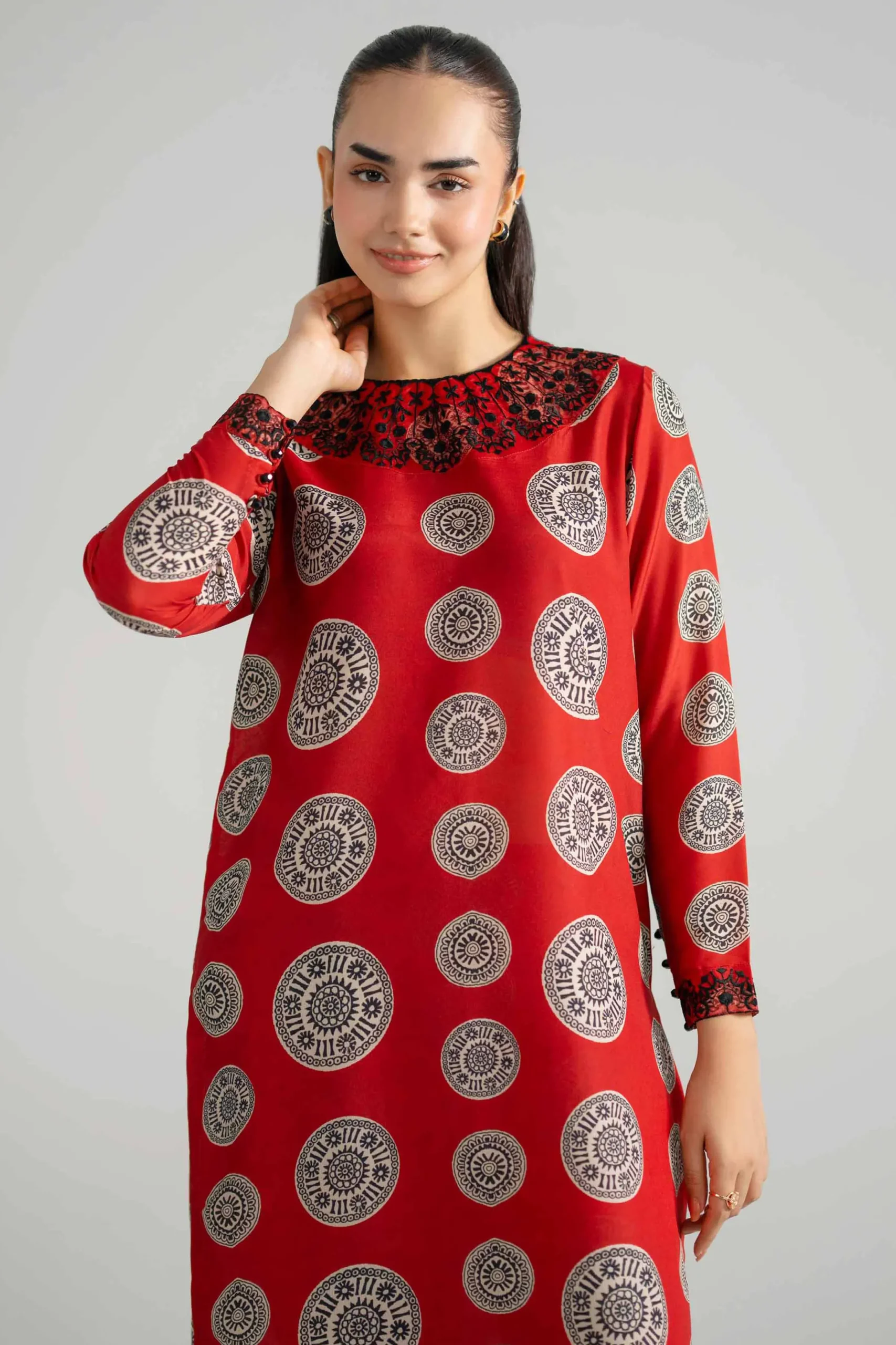 2 Piece - Printed Embroidered Suit - PE26-349