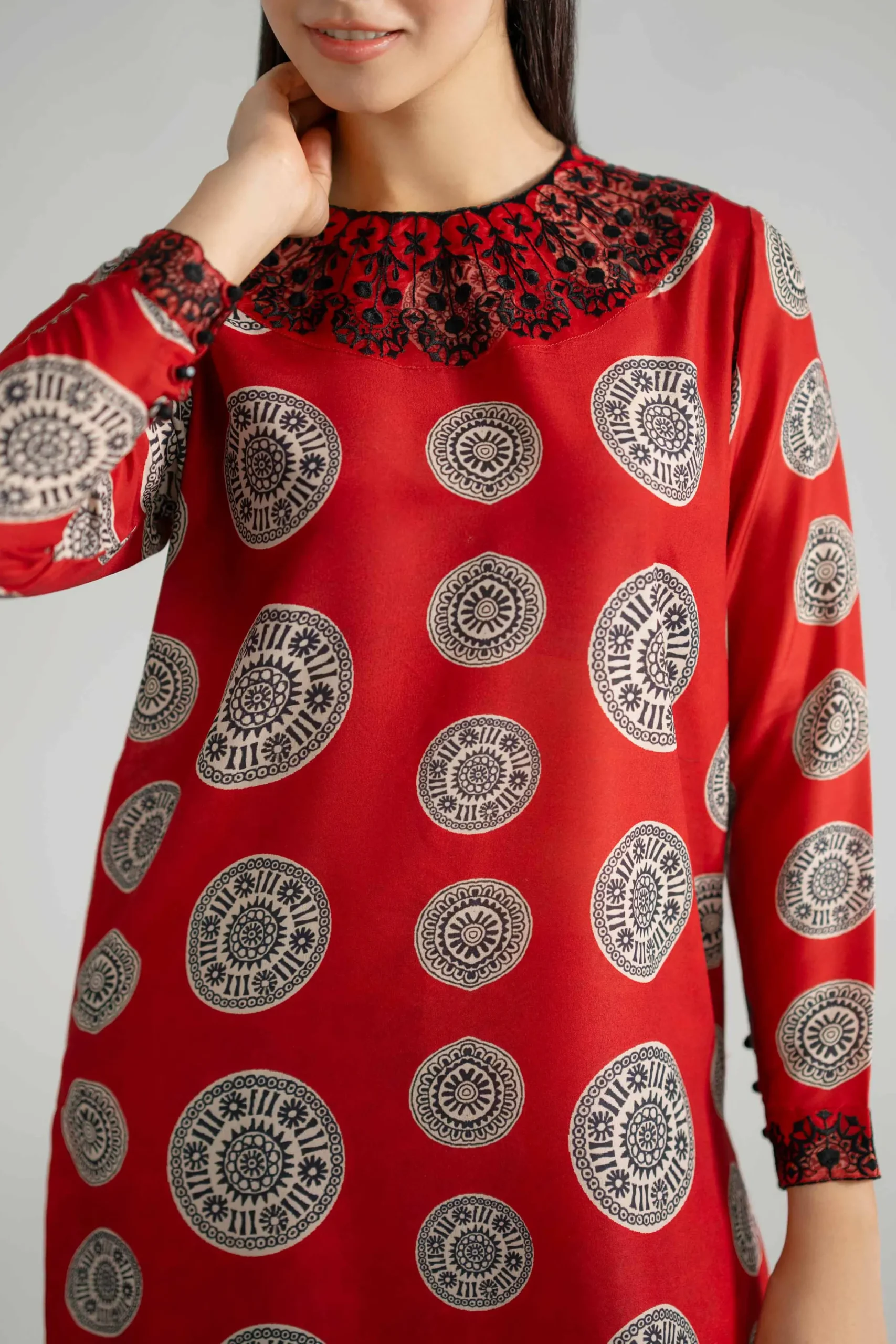2 Piece - Printed Embroidered Suit - PE26-349