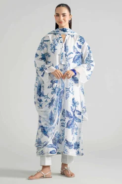 3 Piece - Printed Embroidered Suit - PE26-494