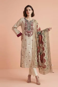3 Piece - Printed Embroidered Suit - PE26-331