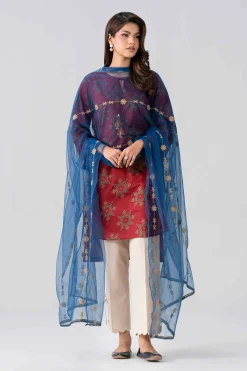 2 Piece - Printed Embroidered Suit - PE26-440