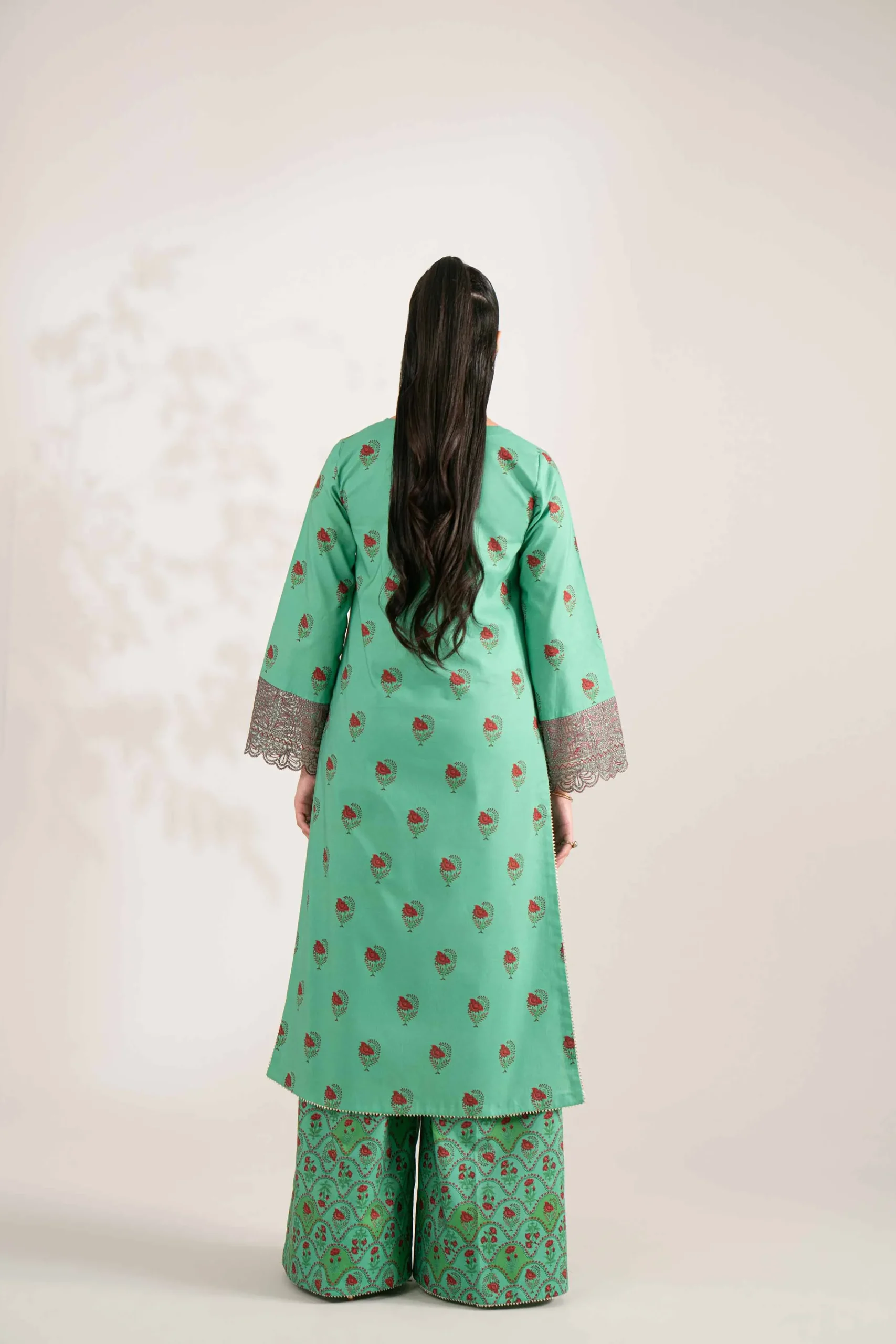 2 Piece - Printed Embroidered Suit - 42502846