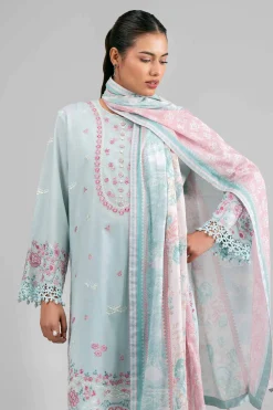 3 Piece - Printed Embroidered Suit - 42601539