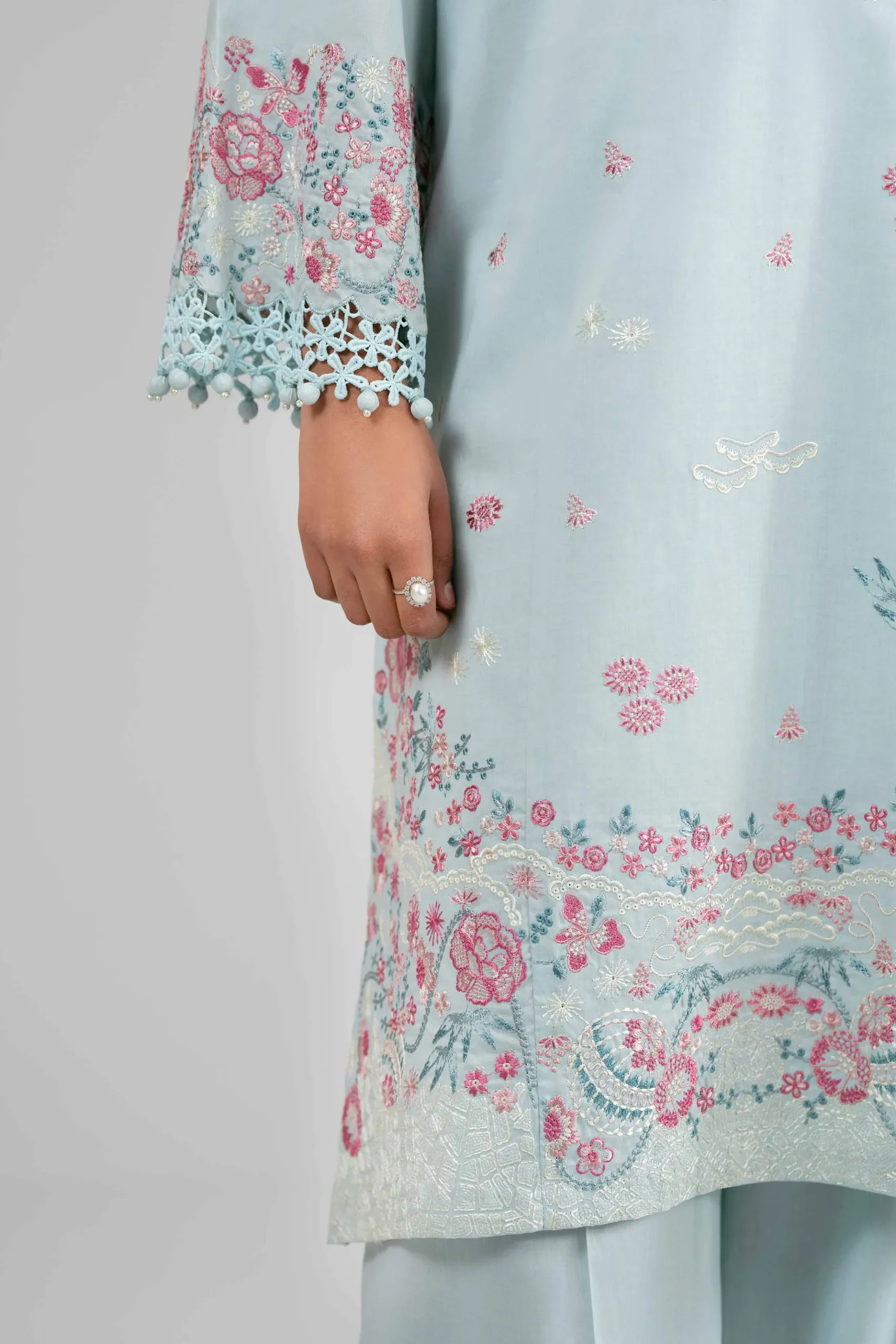 3 Piece - Printed Embroidered Suit - 42601539