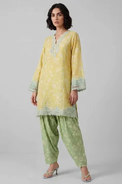 2 Piece - Printed Embroidered Suit - 42601671