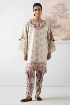 2 Piece - Printed Embroidered Suit - 42502810