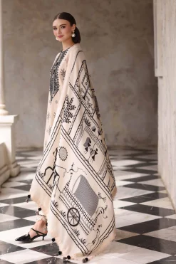 3 Piece - Printed Embroidered Suit - 42503724