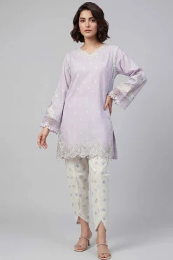 2 Piece - Printed Embroidered Suit - 42601667