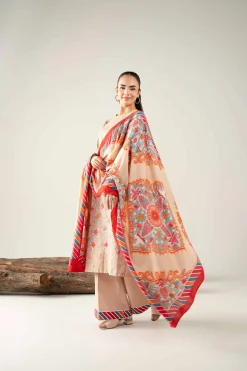 3 Piece - Printed Embroidered Suit - 42503726