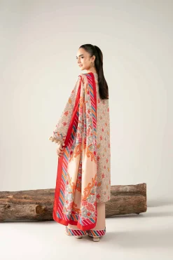 3 Piece - Printed Embroidered Suit - 42503726