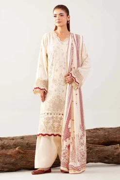 3 Piece - Printed Embroidered Suit - 42502746