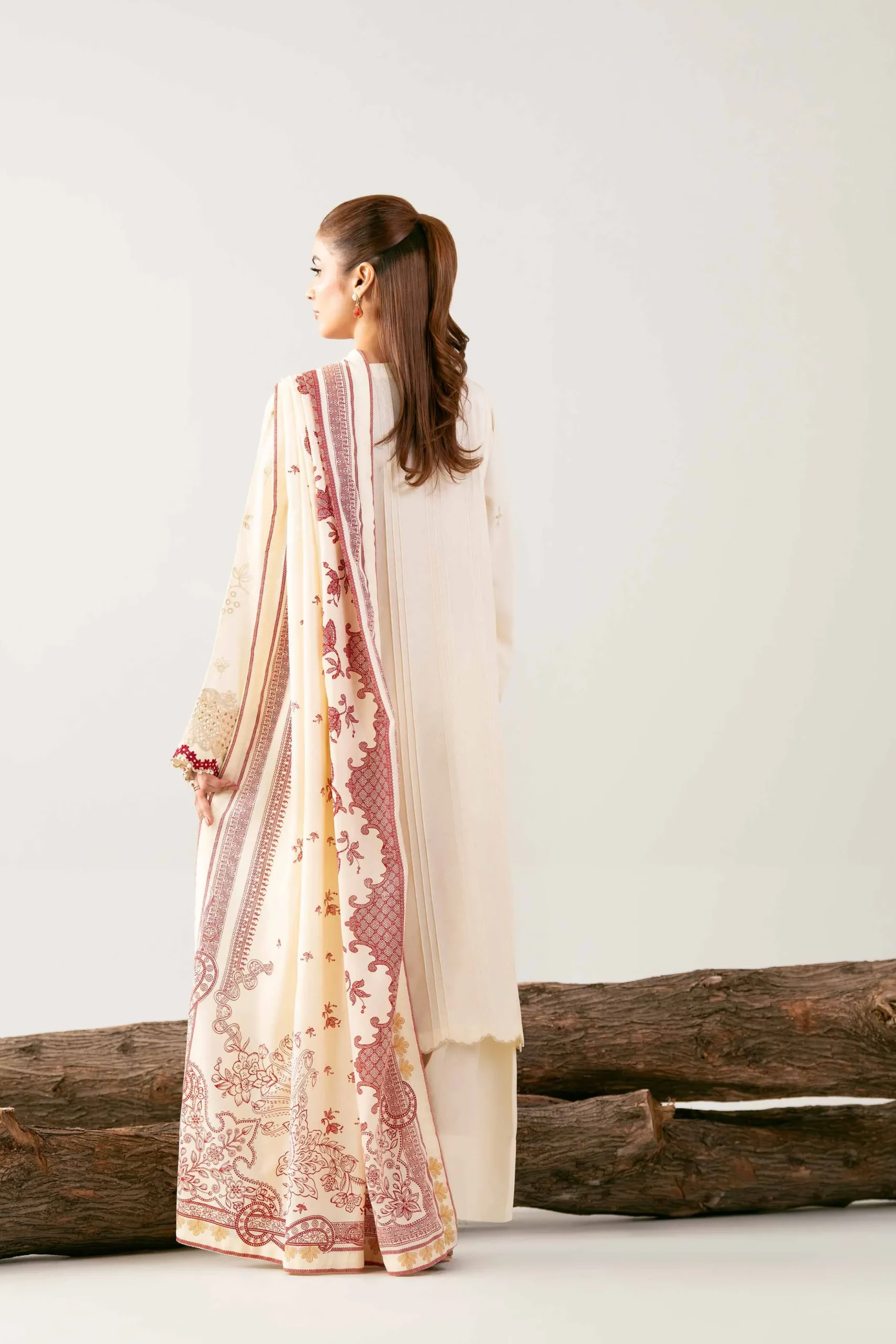 3 Piece - Printed Embroidered Suit - 42502746