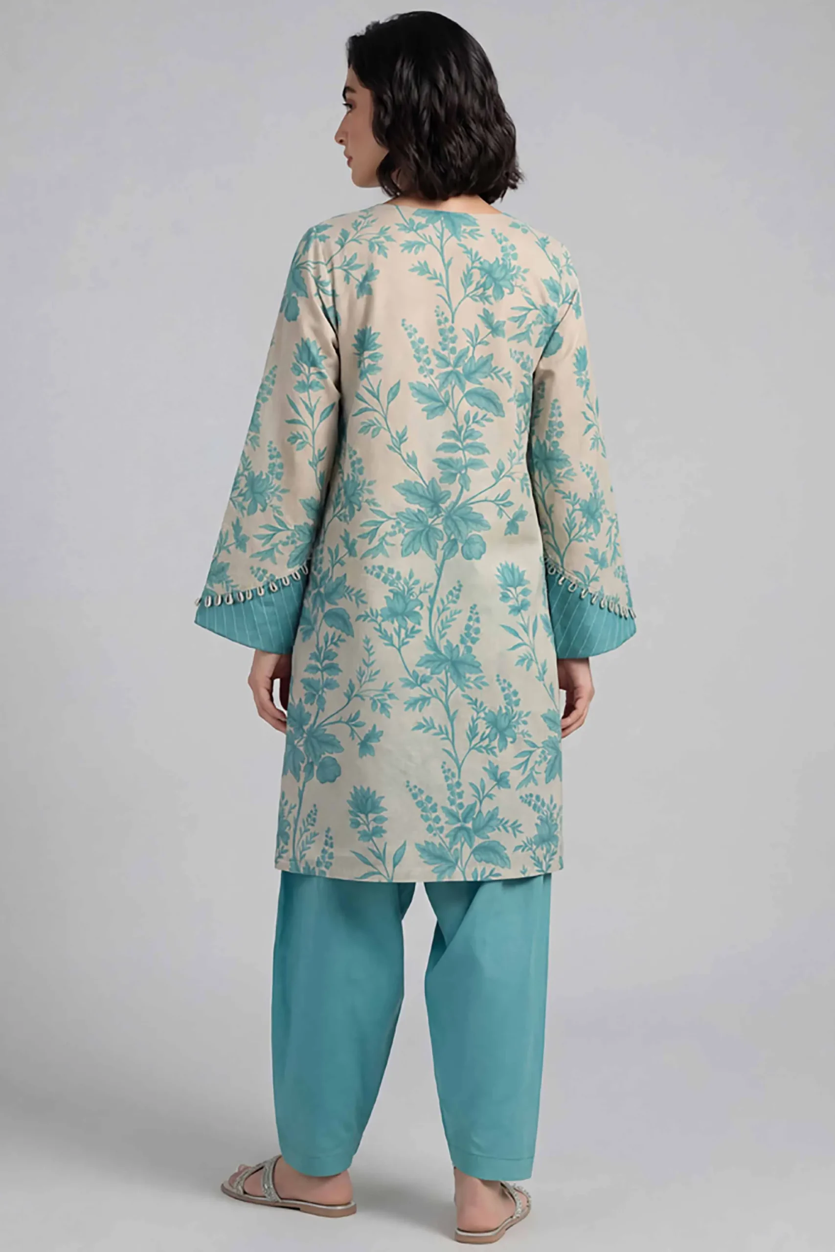 2 Piece - Printed Embroidered Suit - 42601655