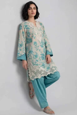 2 Piece - Printed Embroidered Suit - 42601655
