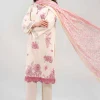3 Piece - Printed Embroidered Suit - 42601276