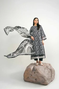 3 Piece - Printed Embroidered Suit - 42502032