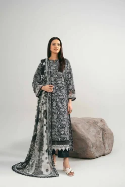 3 Piece - Printed Embroidered Suit - 42502032