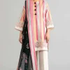 3 Piece - Printed Embroidered Suit - 42601855
