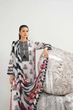 3 Piece - Printed Embroidered Suit - 42502033
