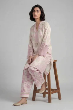 2 Piece - Printed Embroidered Suit - 42601664
