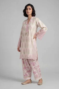 2 Piece - Printed Embroidered Suit - 42601664
